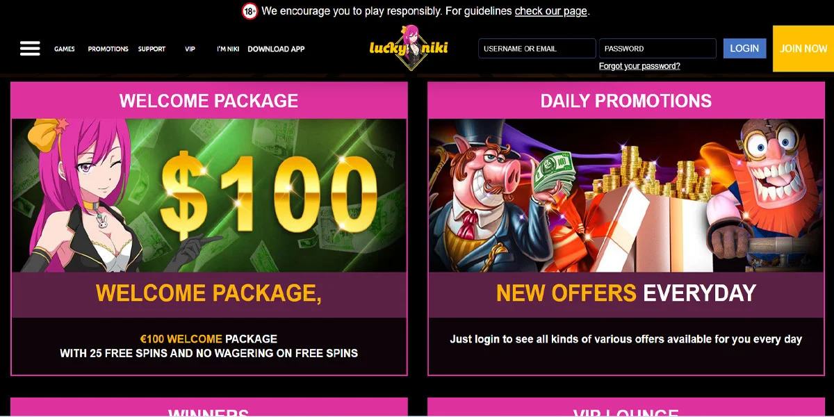 LuckyNiki Casino Bonuses