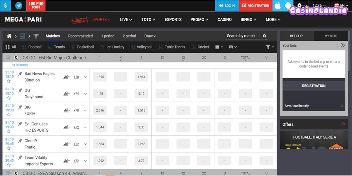 Megapari Casino eSports Betting