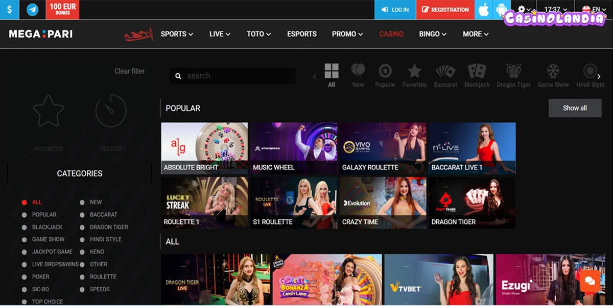 Megapari Casino Live Casino