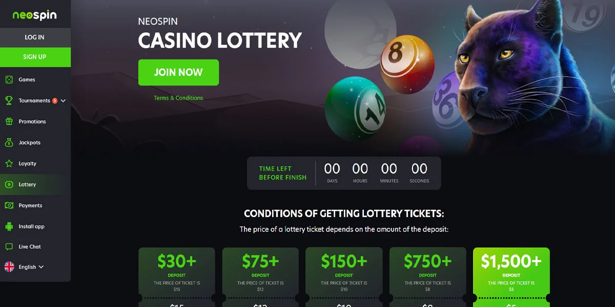 Neospin Casino Lottery Section