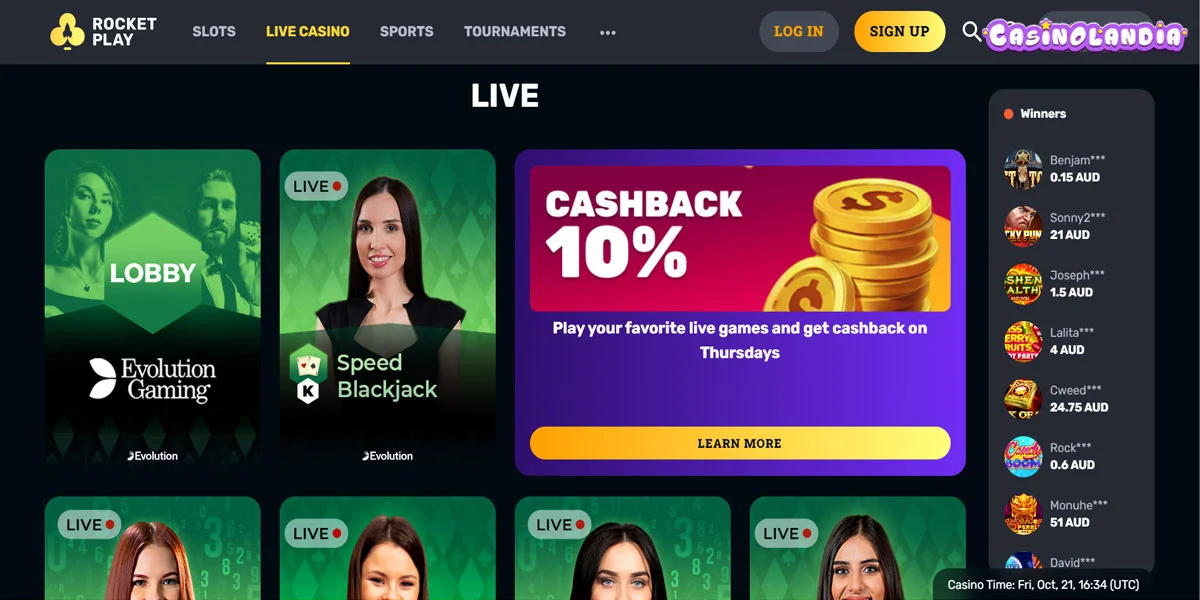 RocketPlay Casino Live Casino