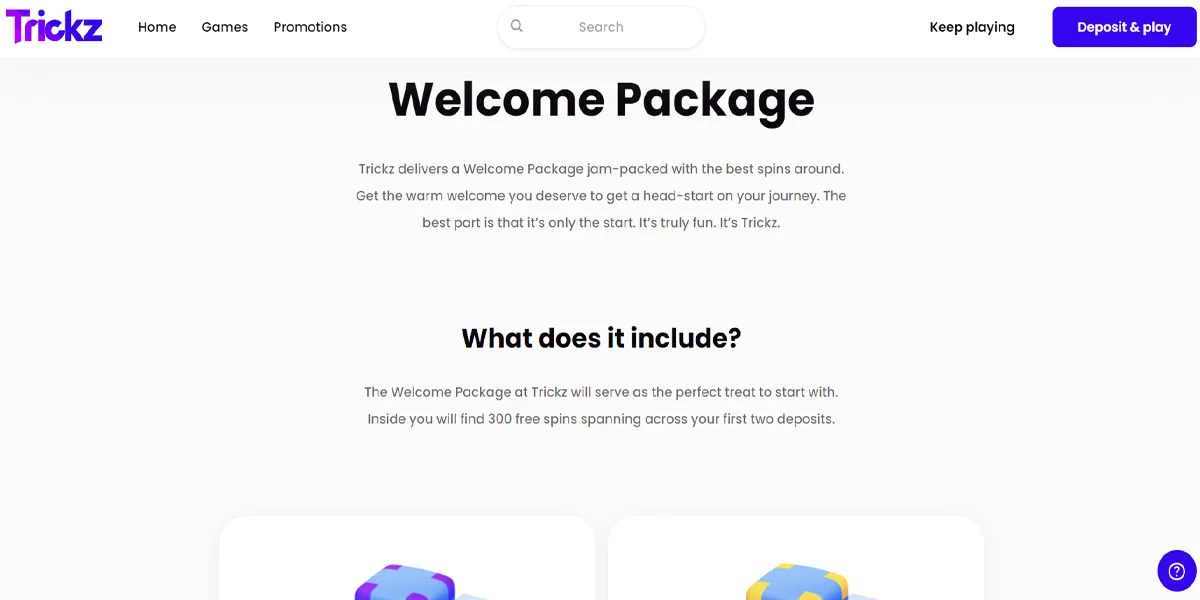 Trickz Casino Welcome Package