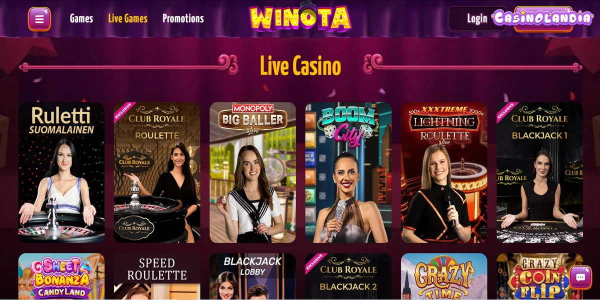 Winota Casino Live Casino