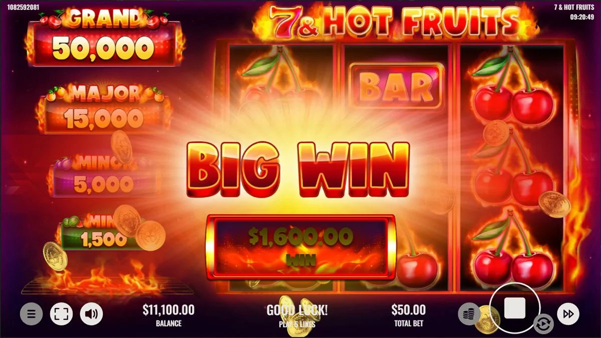 7 & Hot Fruits Big Win
