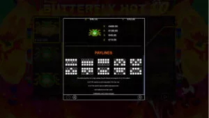 Butterfly Hot 10 Paytable 2