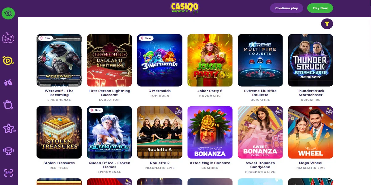CasiQo Casino Slots Section