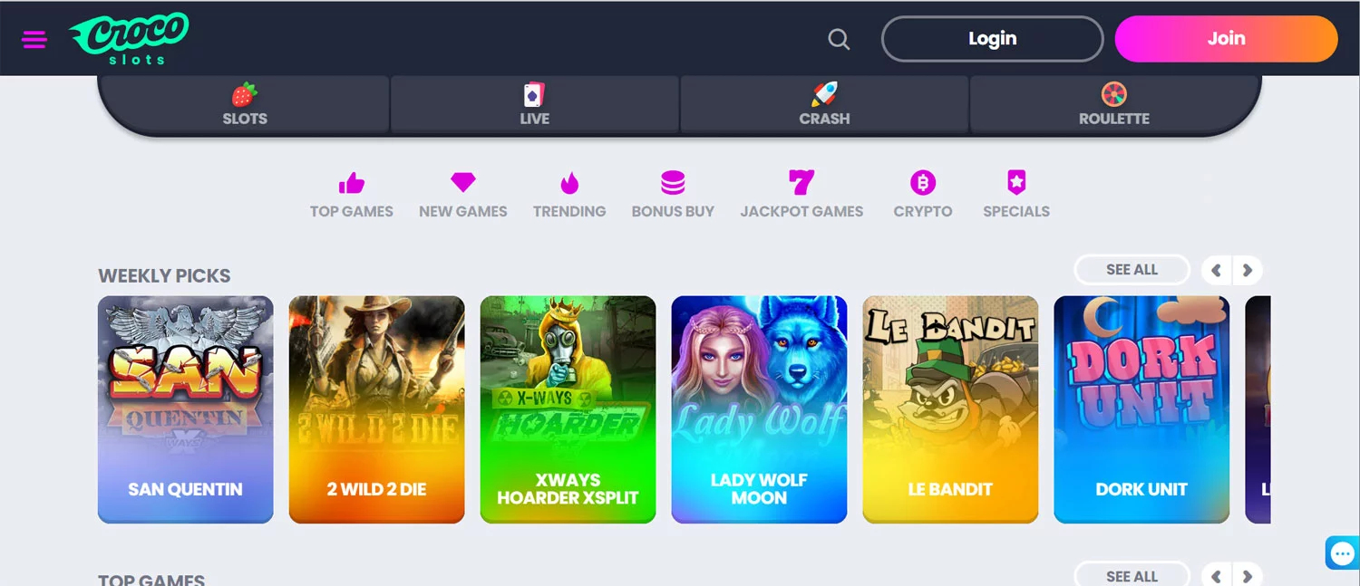 Crocoslots Casino Slot Games