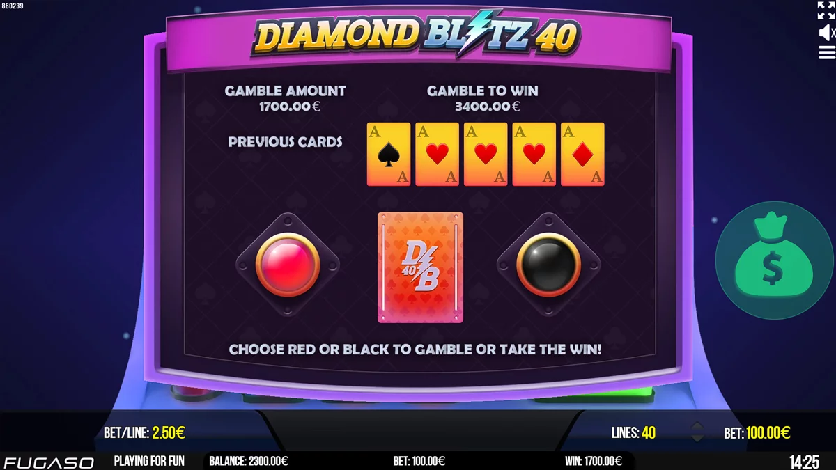 Diamond Blitz 40 Gamble