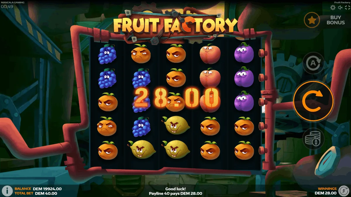 Fruit Factory Win Screen