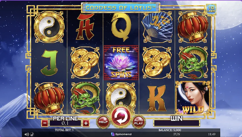 Goddess of Lotus 10 Lines Main Game