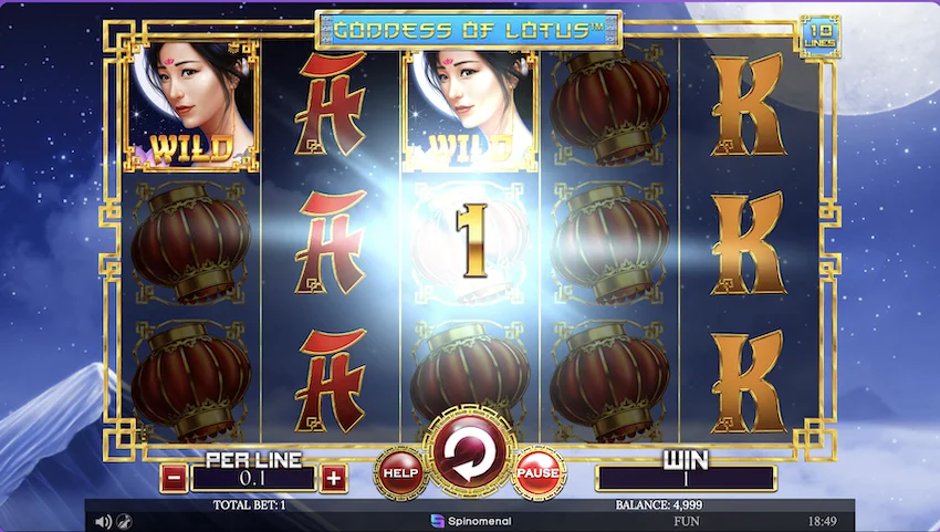 Goddess of Lotus 10 Lines Win