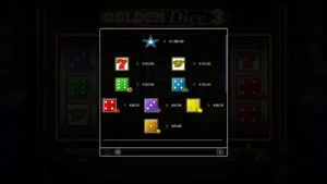 Golden Dice 3 Paytable