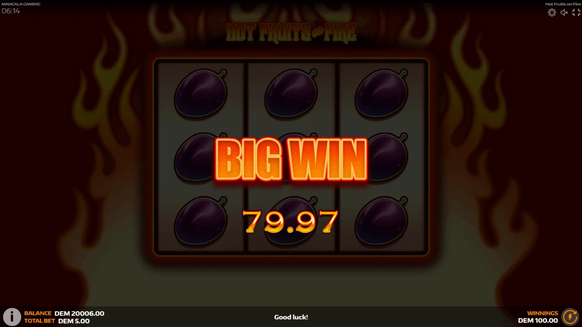 Hot Fruits on Fire Full Grid Win