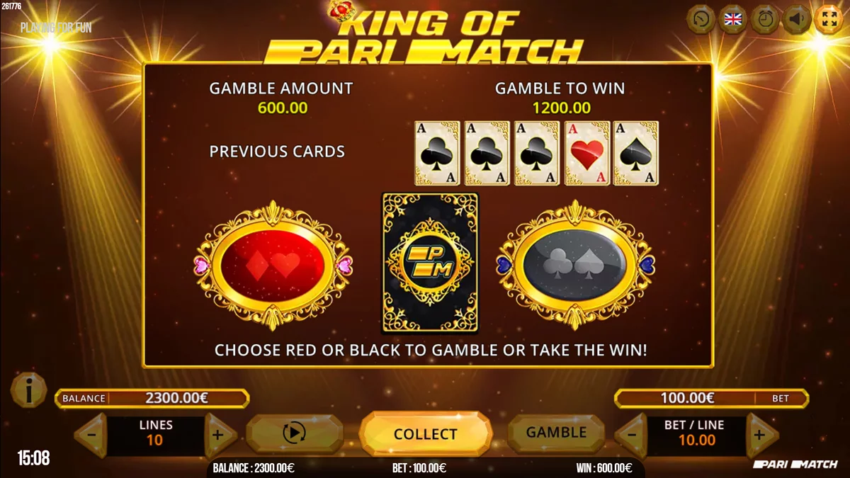 King of Parimatch Gamble Round