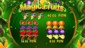 Magic Fruits Deluxe Paytable