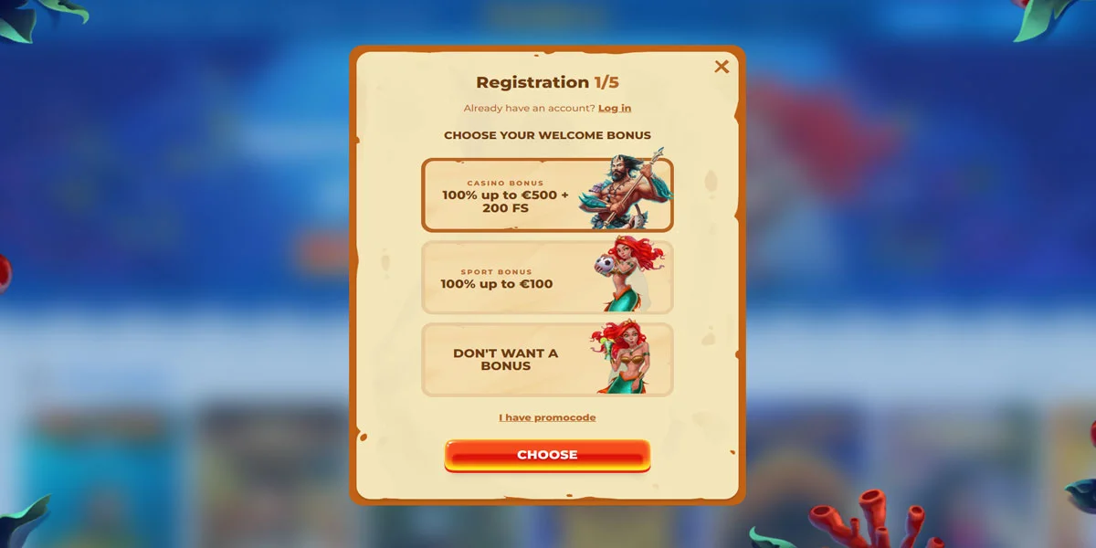 Posido Casino Registration Form
