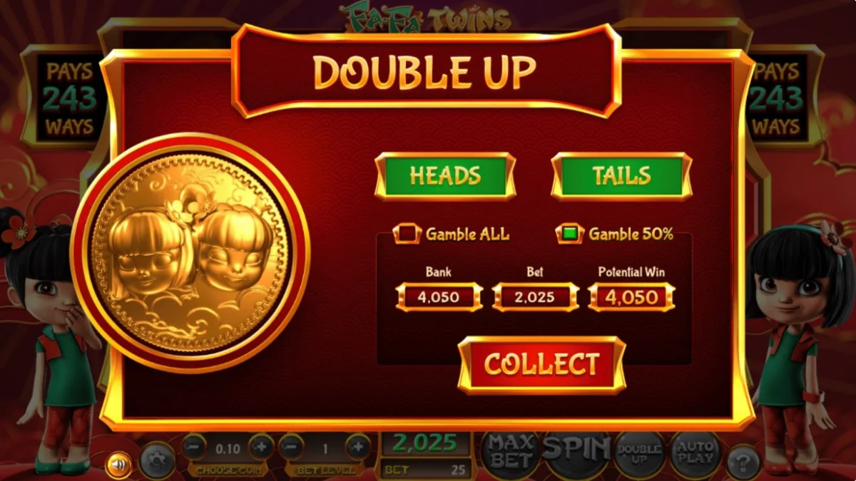 Fa Fa Twins Slot Double Up Feature