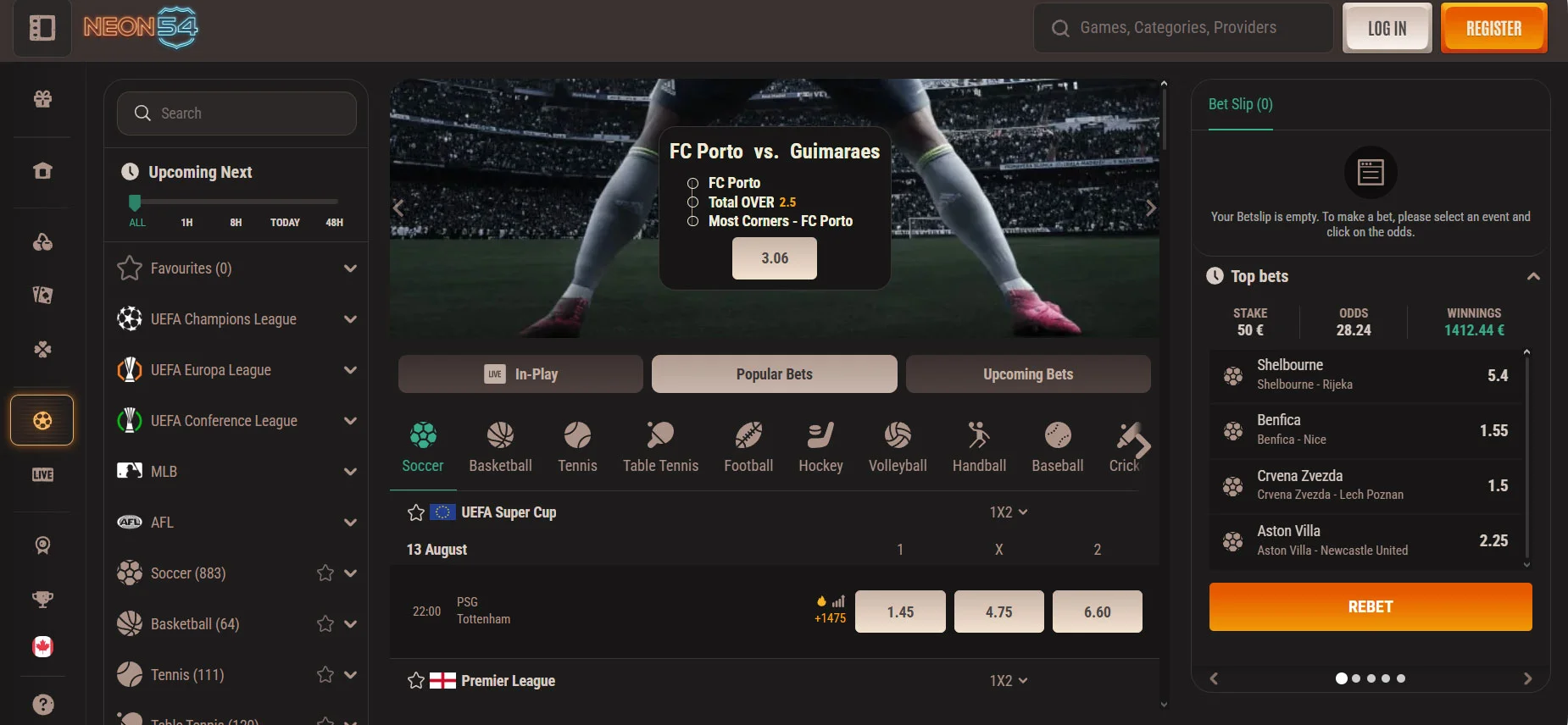 Neon54 Casino Sportsbook