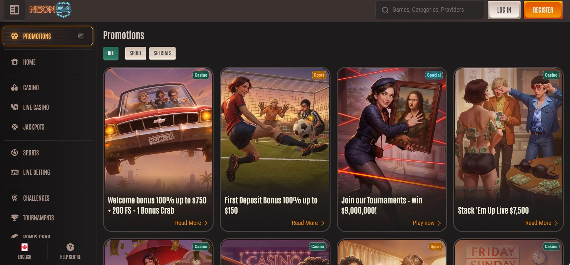 Neon54 Casino Promotions