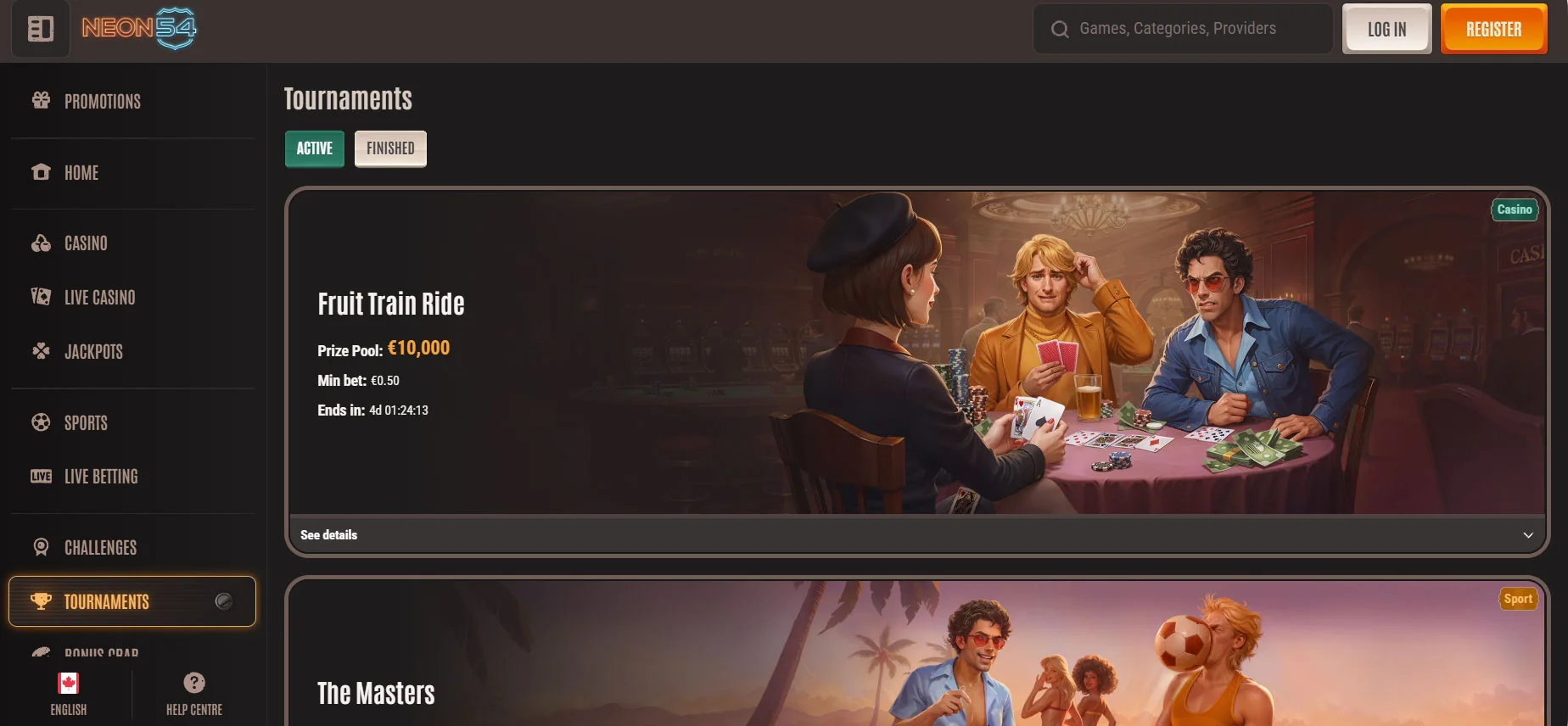 Neon54 Casino Tournaments