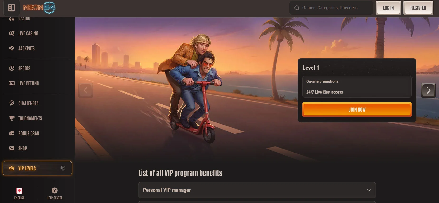 Neon54 Casino Loyalty Program