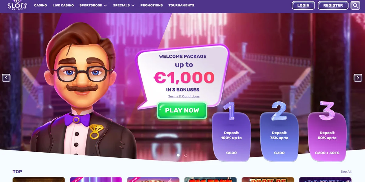 Slots Palace Home Screen