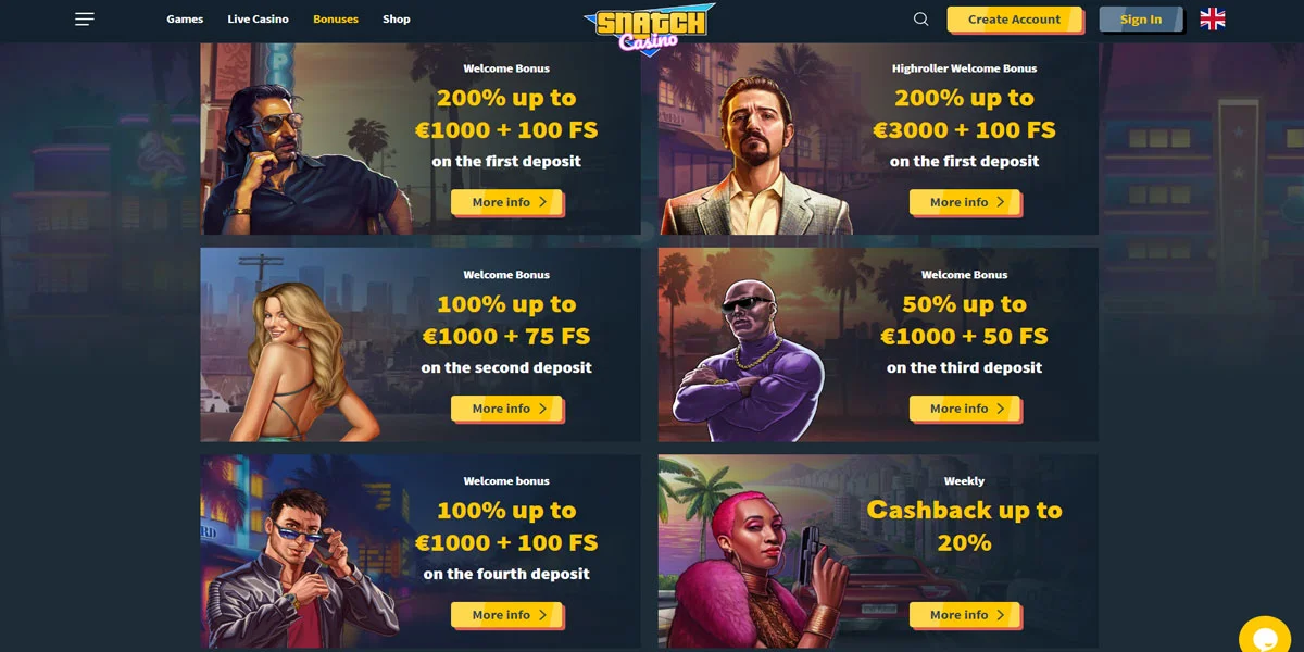 Snatch Casino Promotions