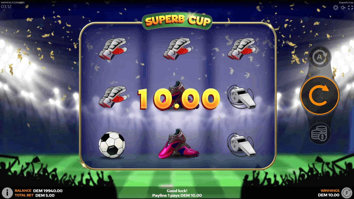 Superb Cup Win Screen