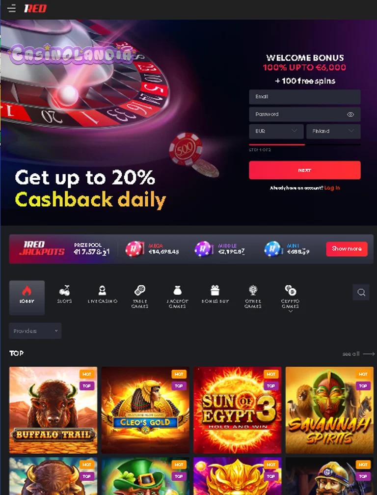 Tablet View RED casino