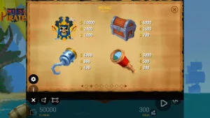 Wilds & Pirates paytable