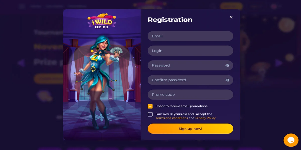 iWIld Casino Registration Form
