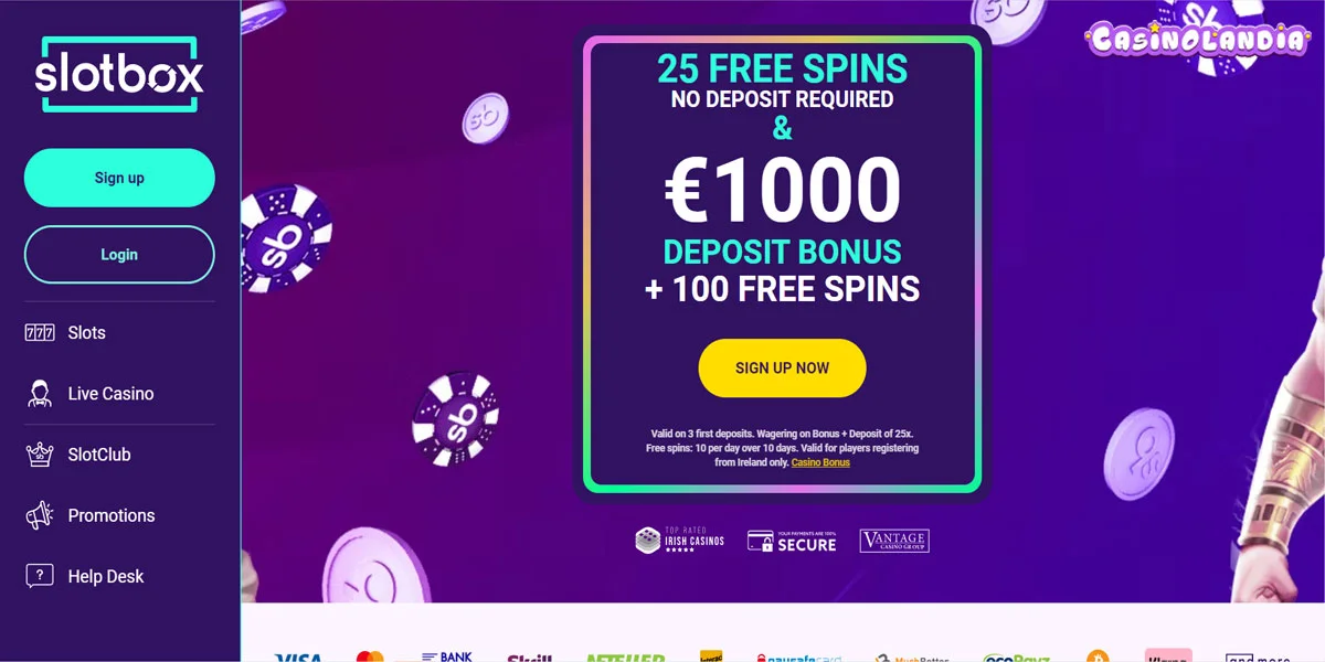 Slotbox Casino Home Screen
