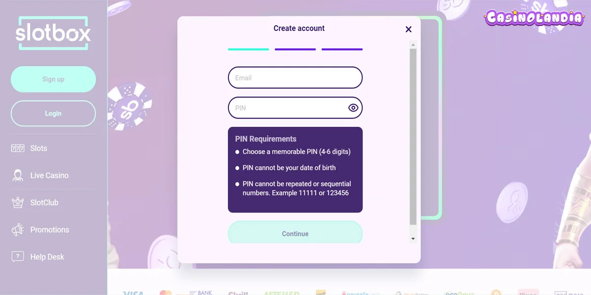Slotbox Casino Registration