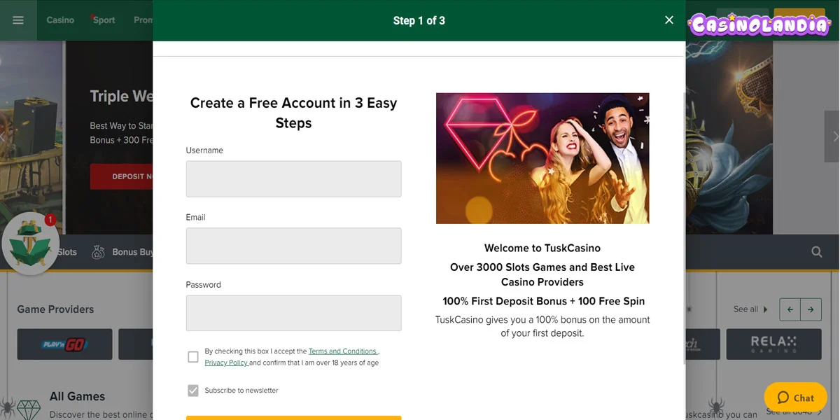 Tusk Casino Registration