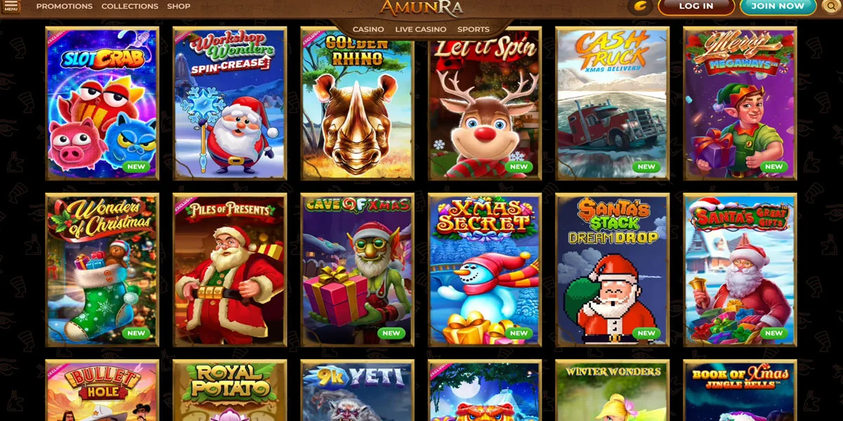 AmunRa Casino Slots Section