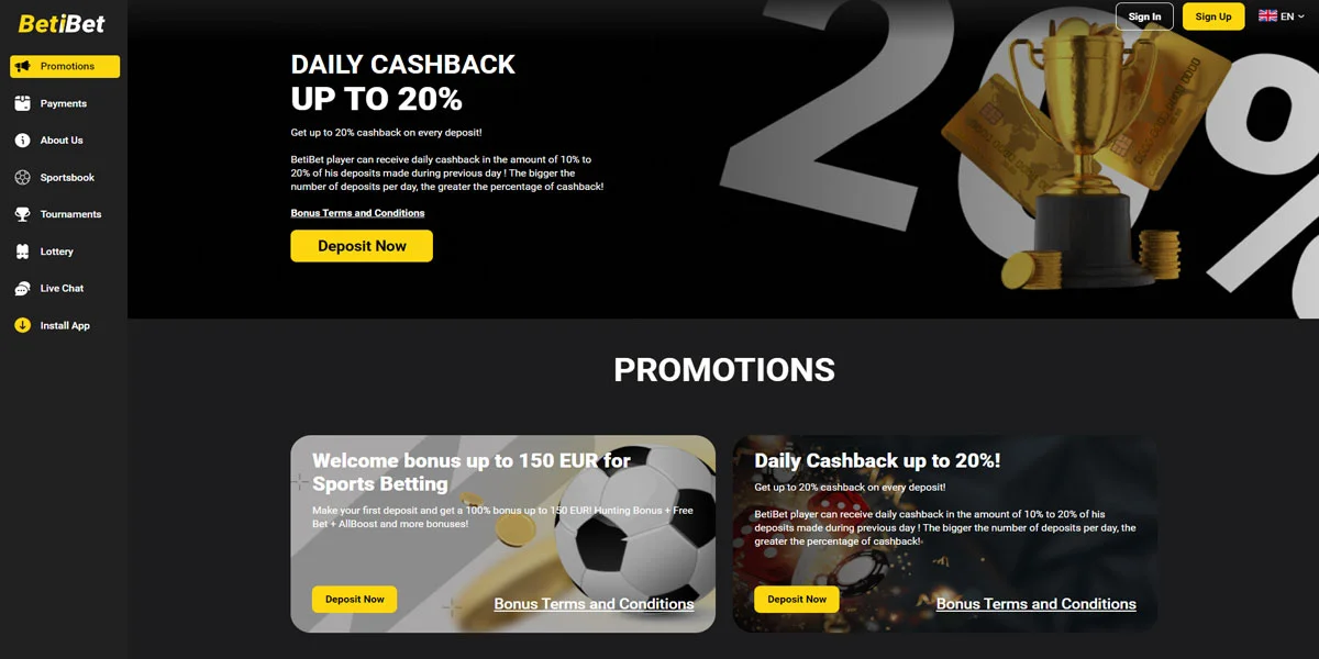 Betibet Casino Bonuses
