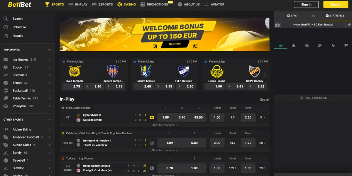 Betibet Casino SportsBook Section