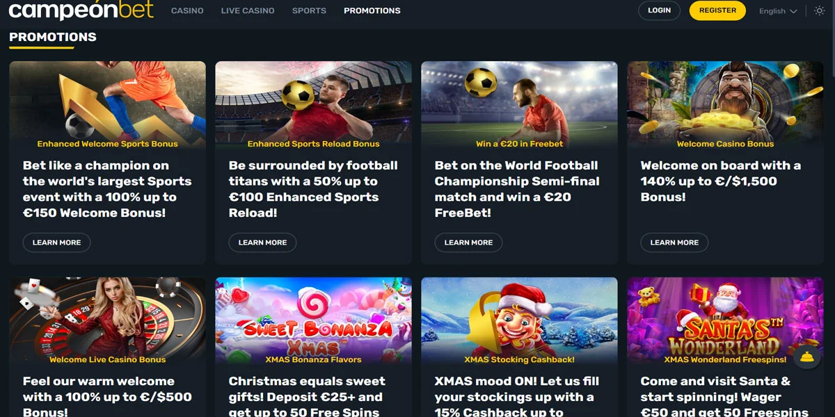 CampeonBet Casino Bonuses and Promos