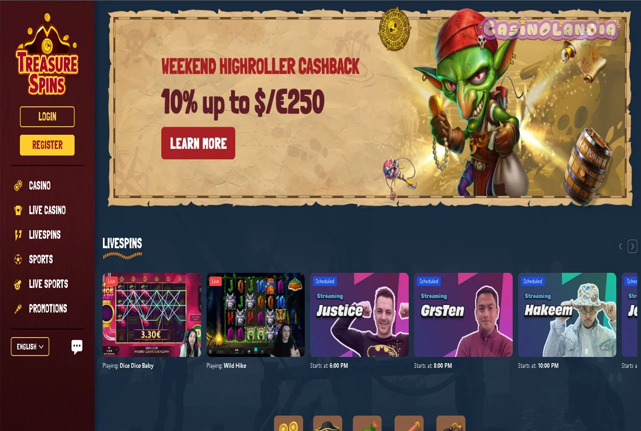 Desktop Treasure Spins casino