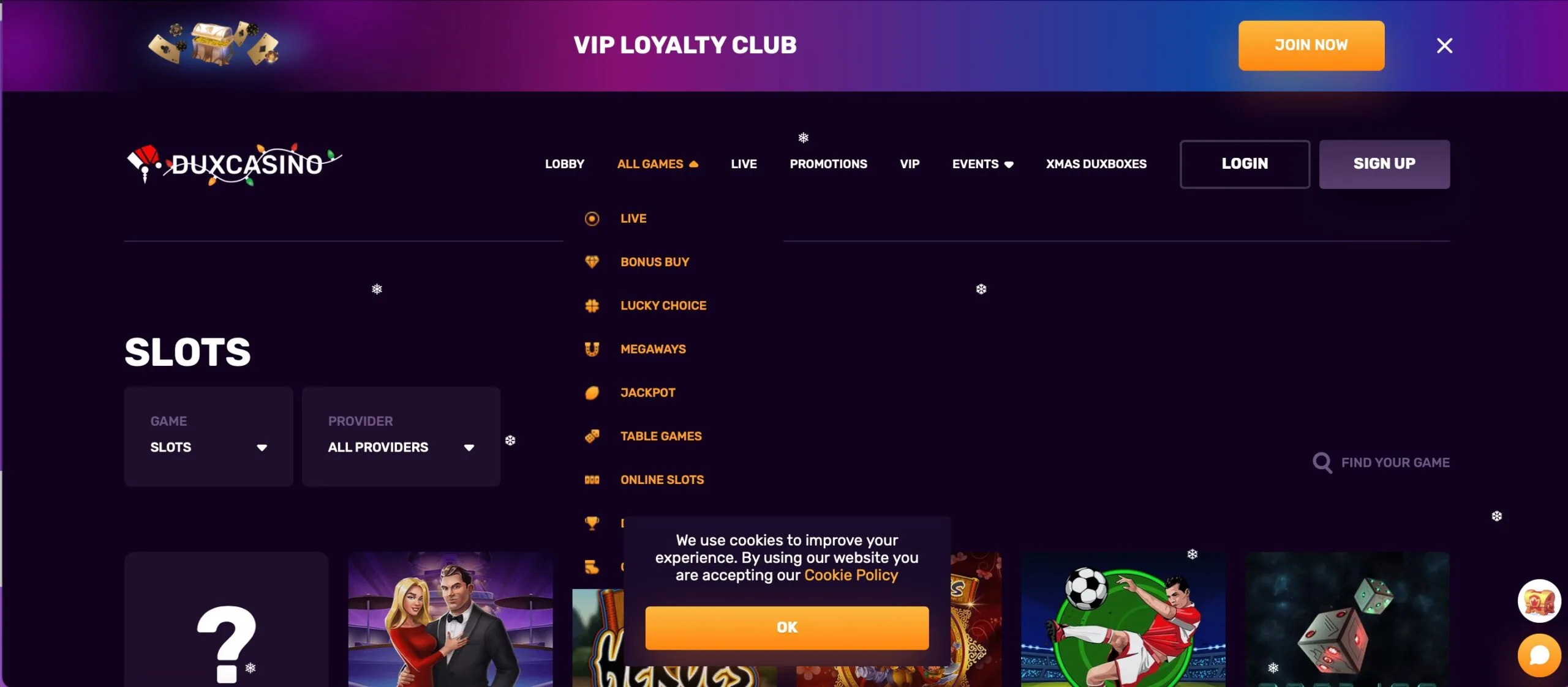 Duxcasino Casino Games
