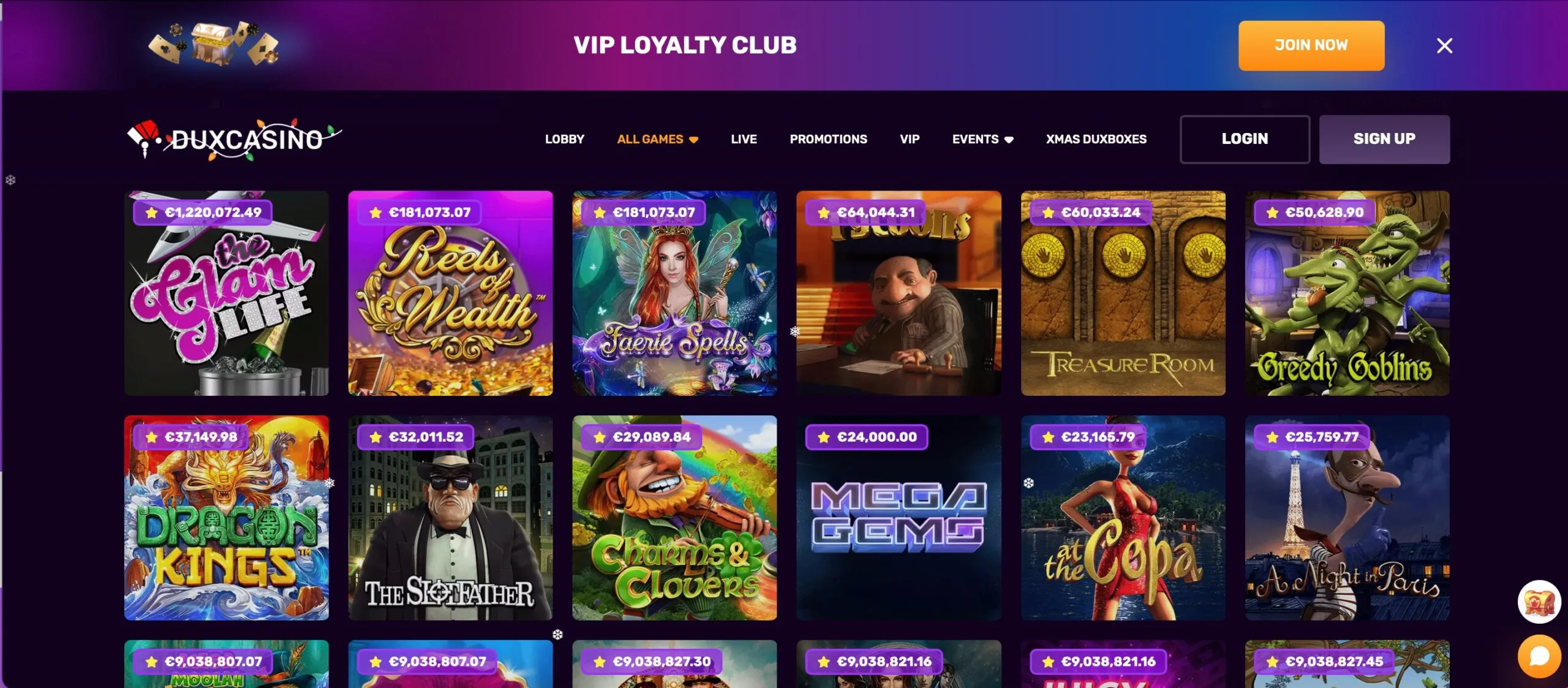 Duxcasino Casino Games