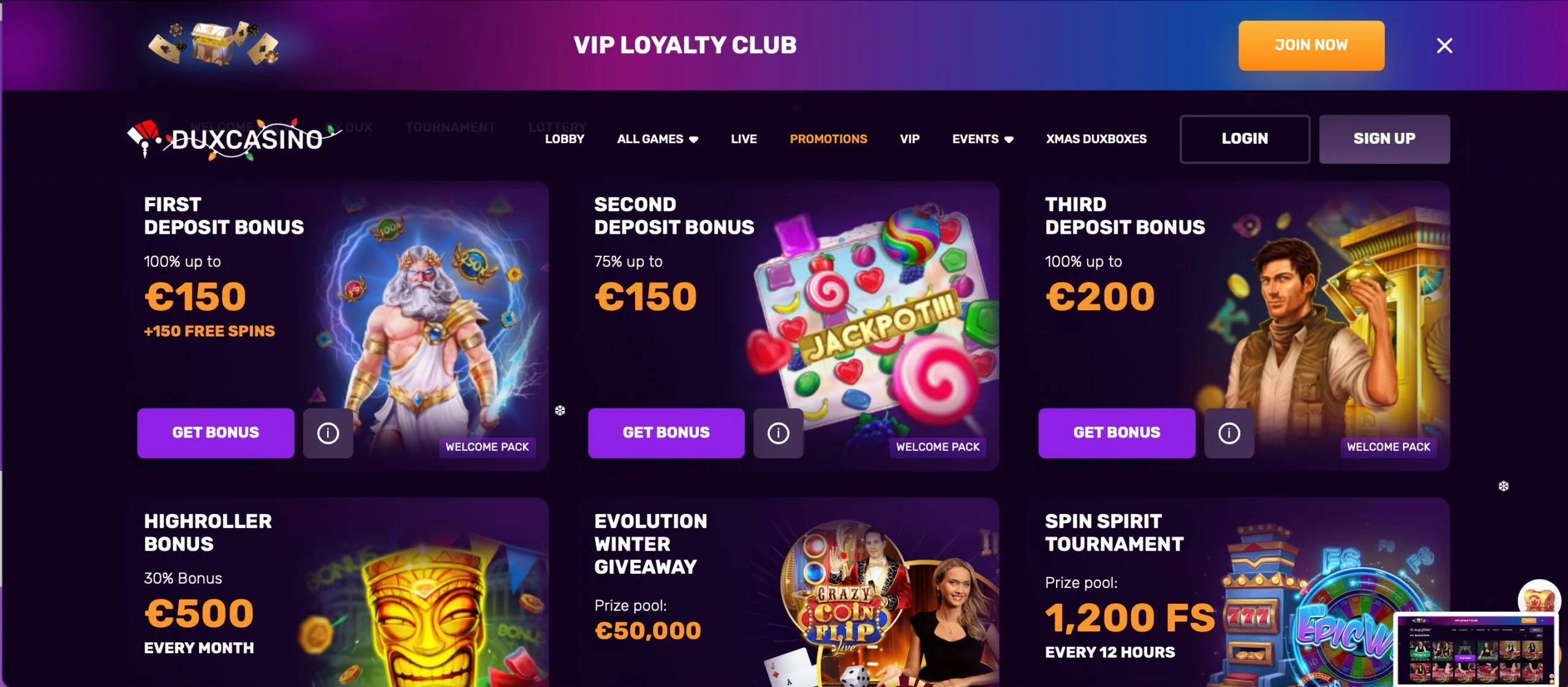 Duxcasino Casino Promotions
