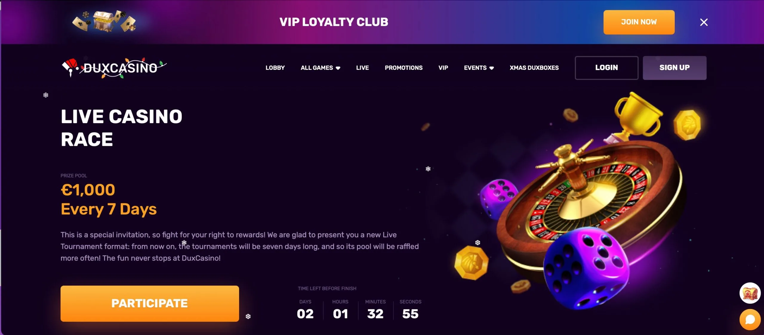 Duxcasino Casino Tournaments