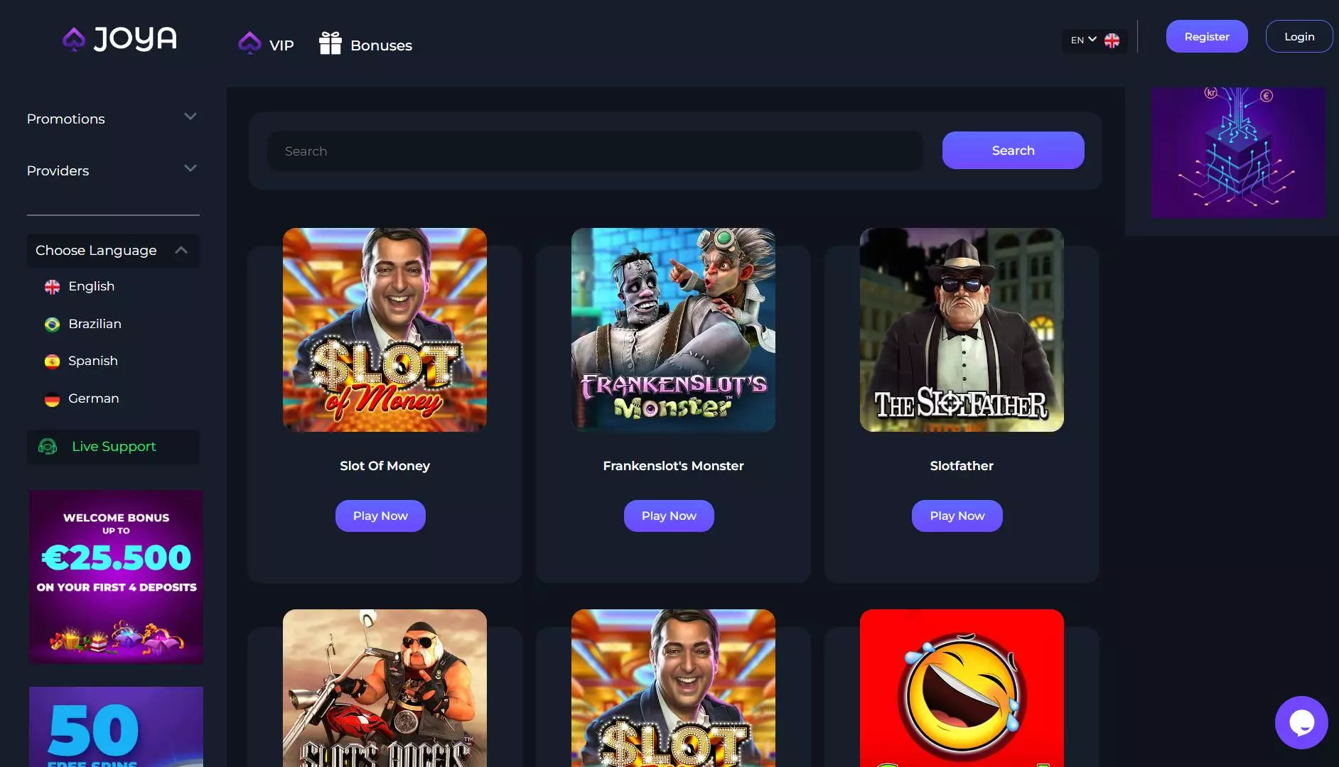 Joya Casino Slot Section