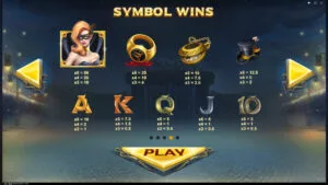 Masquerade Paytable