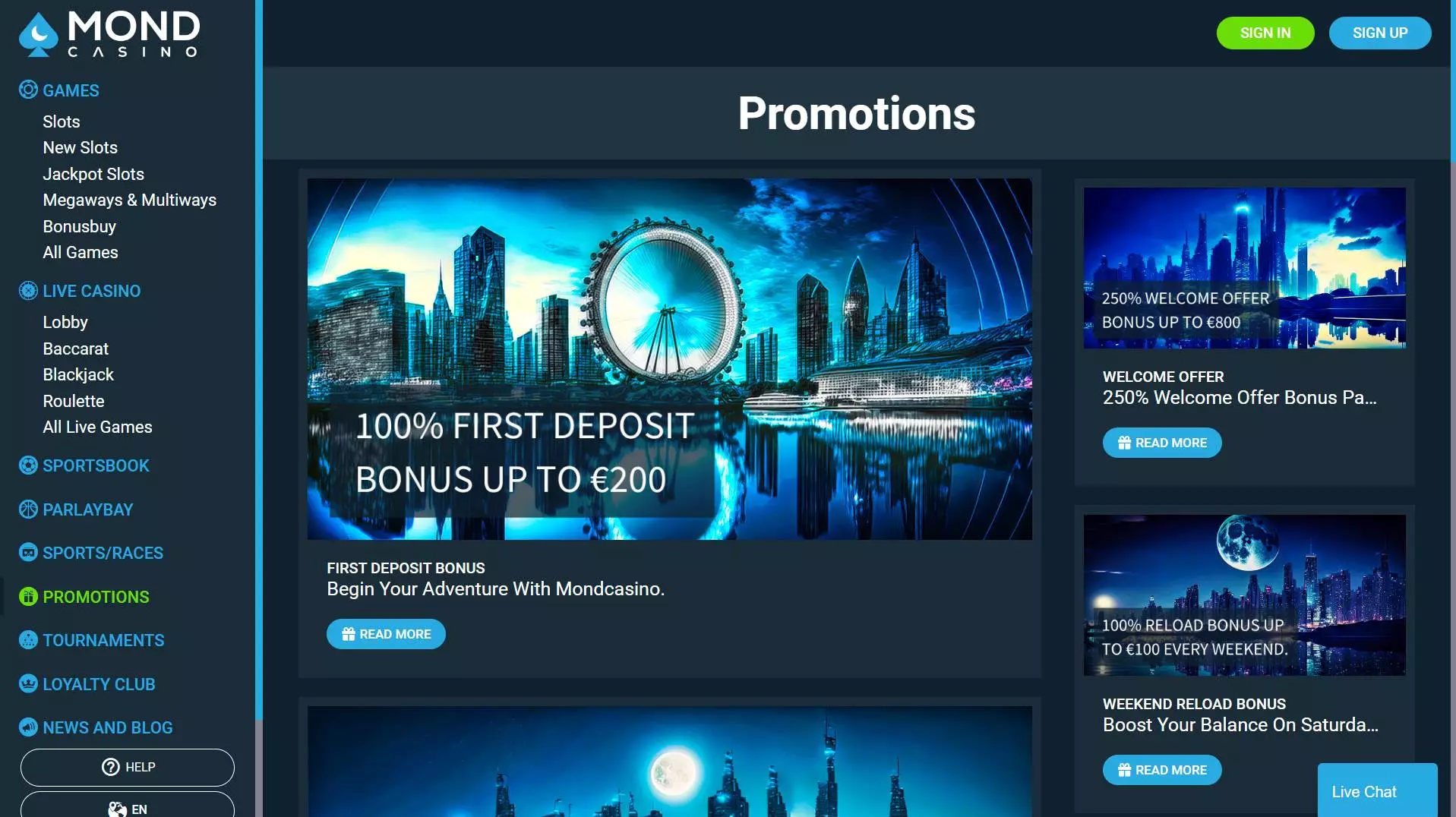 Mond Casino Promotions