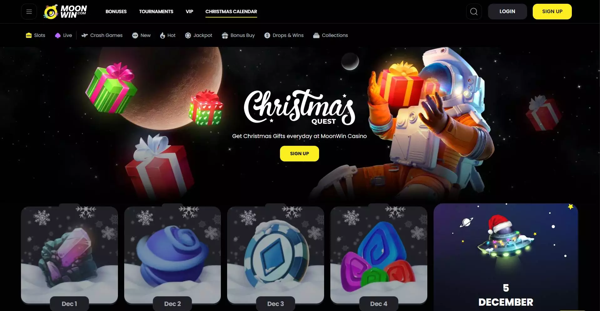 MoonWin Casino Christmas Calendar