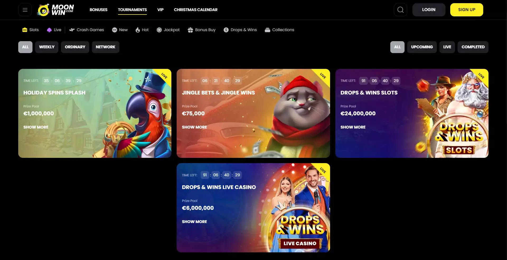 MoonWin Casino Tournaments