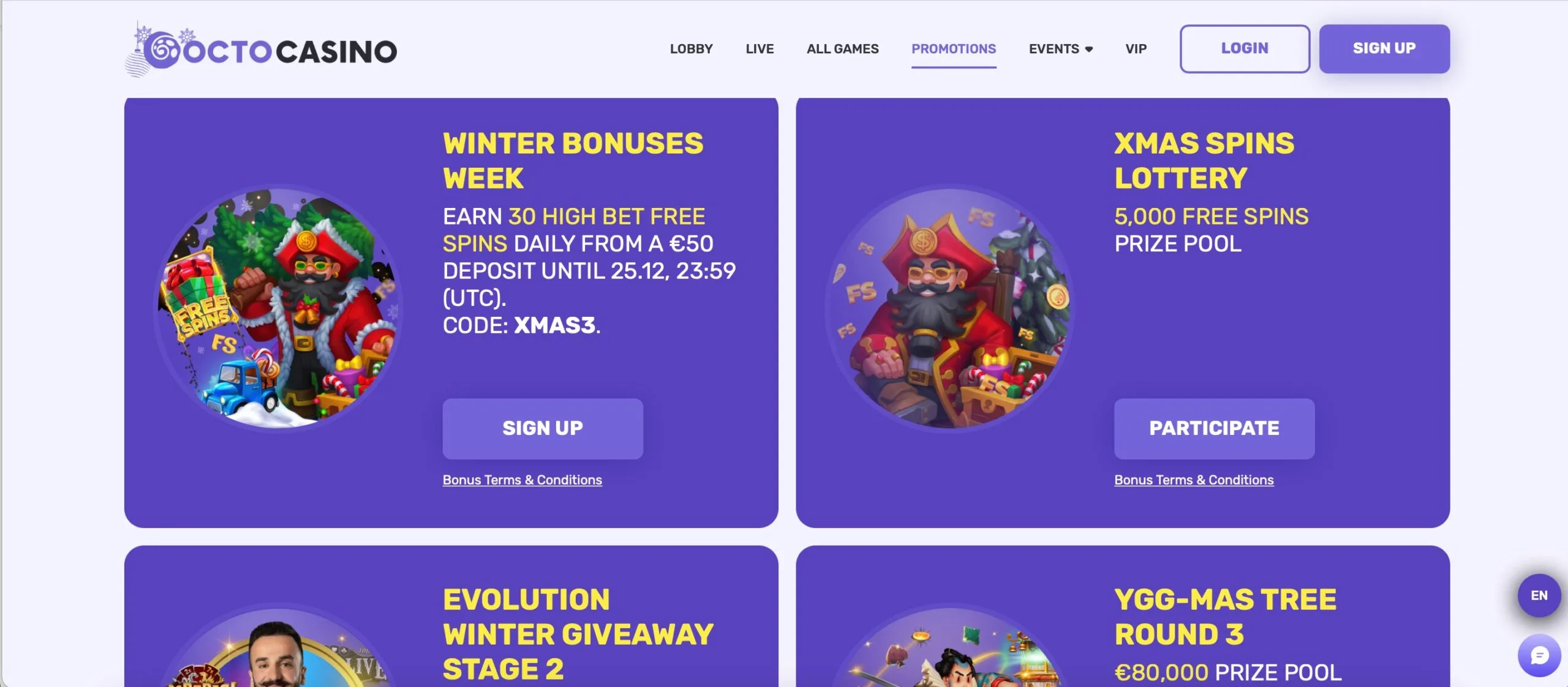Octocasino Casino Bonuses