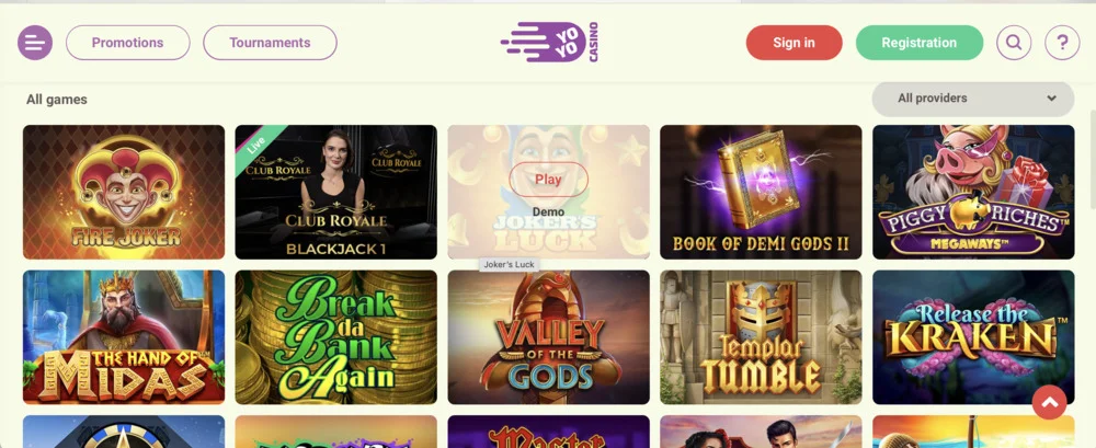 YoYo Casino Games